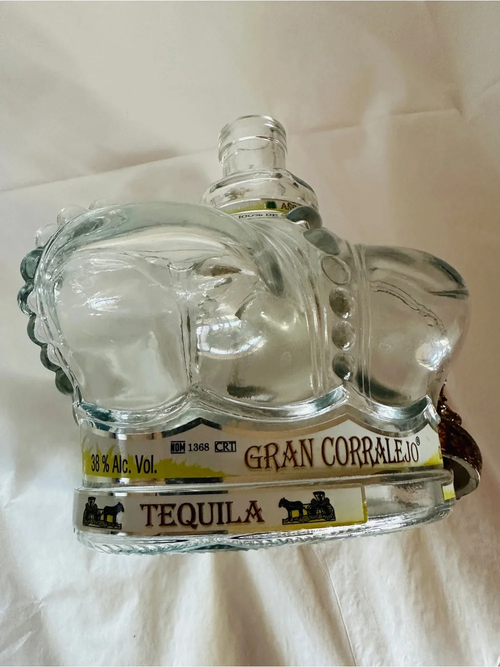 Gran Corralejo Añejo Crown Tequila Decanter & Stopper. Rare Empty Bottle